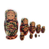 Magnificent family of Russian matryoshkas – 9 dolls – excellent condition