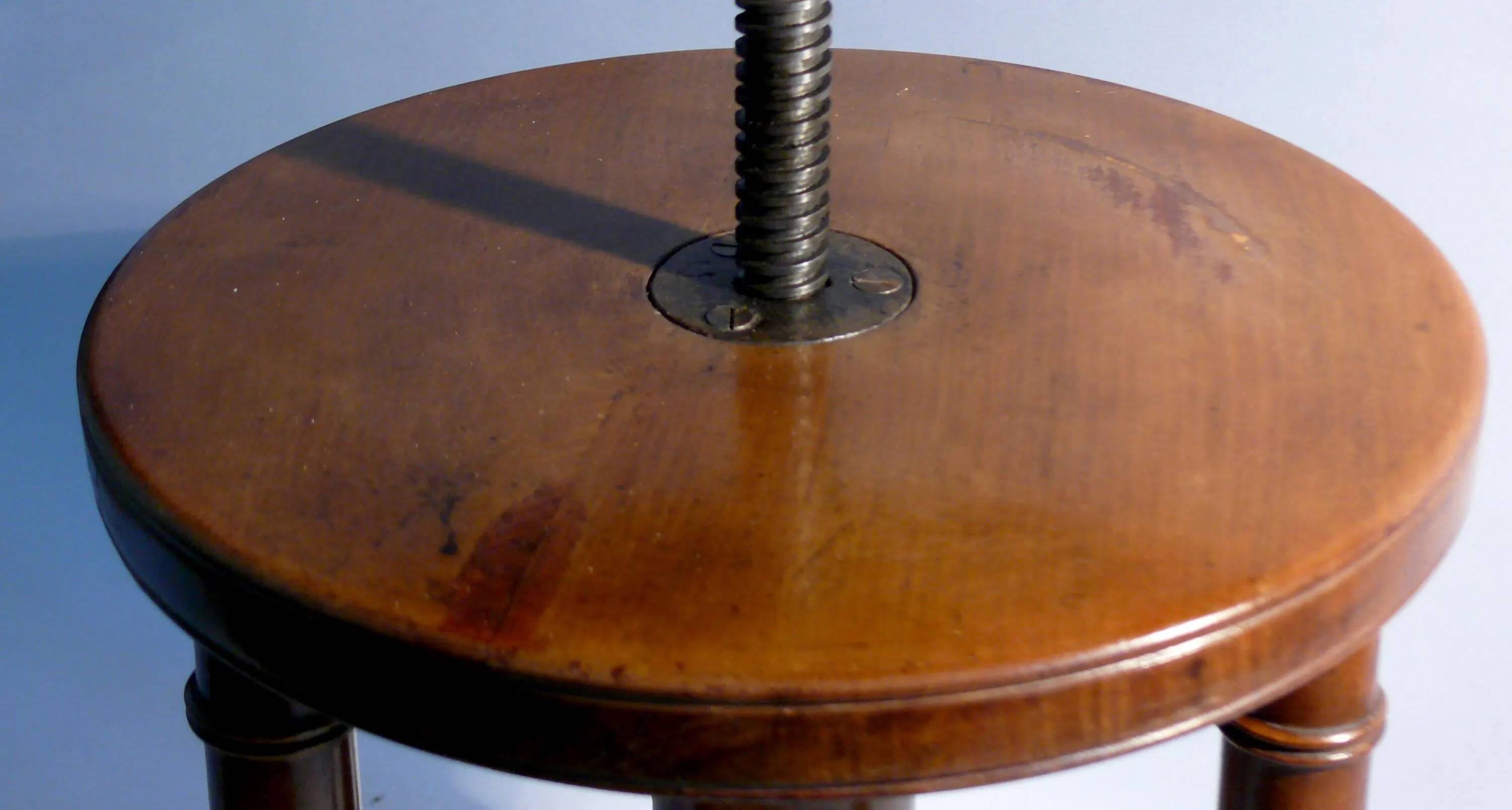 Solid wood, upholstered piano stool - Germany, first half of the 20th century