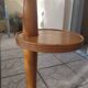 Vintage 1970 wooden pedestal ashtray with shelf