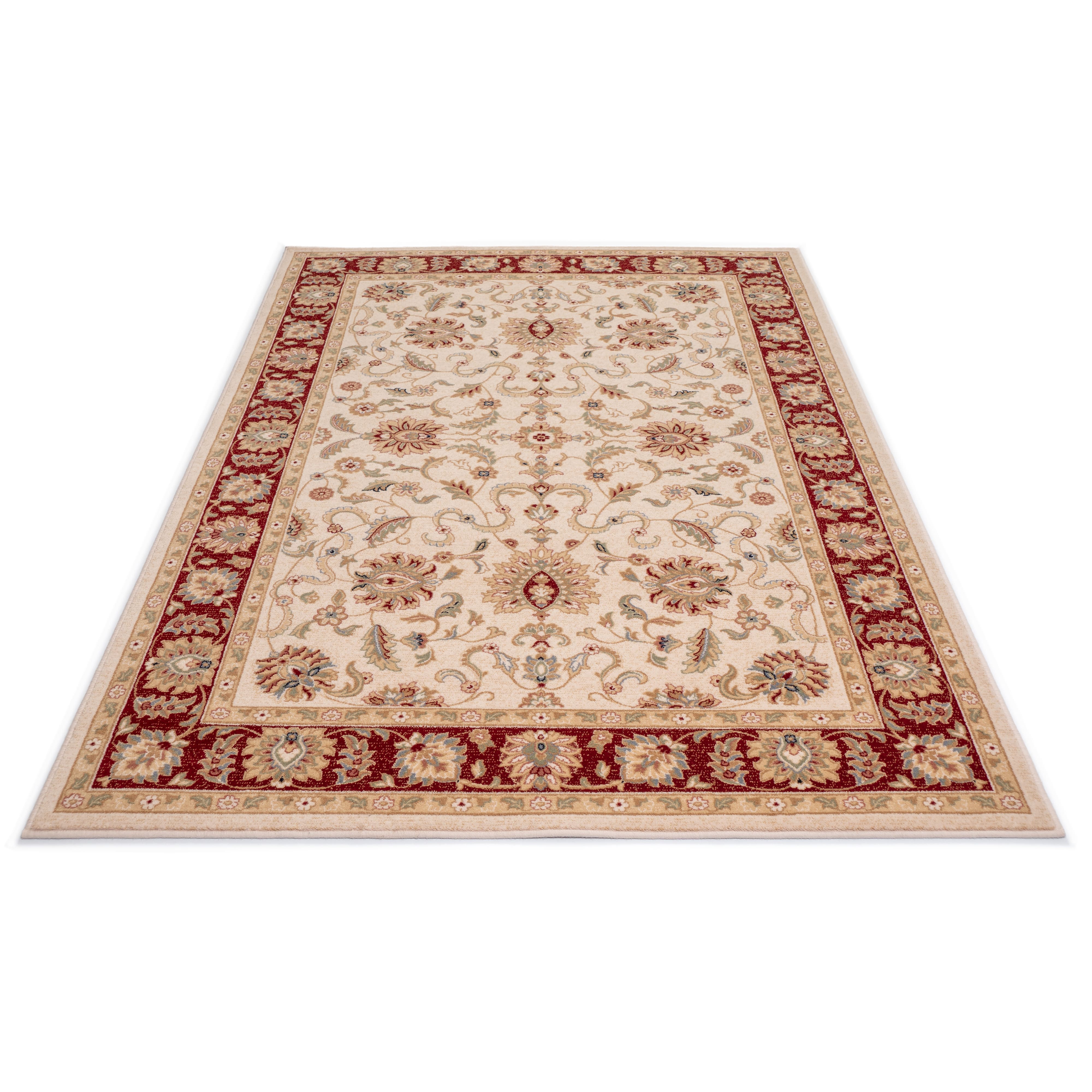 Oriental carpet 1.6x2.3 m in beige and red wool