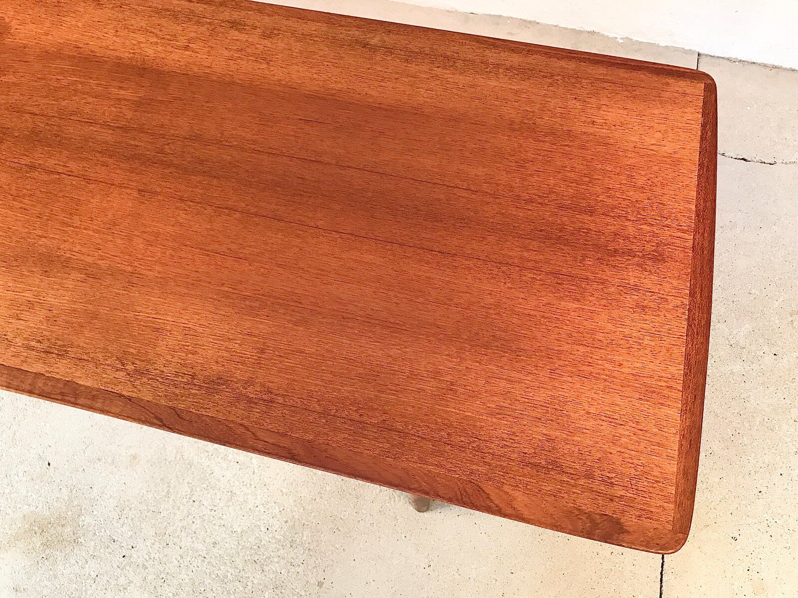 Scandinavian teak coffee table with slatted shelf, Denmark 1960s