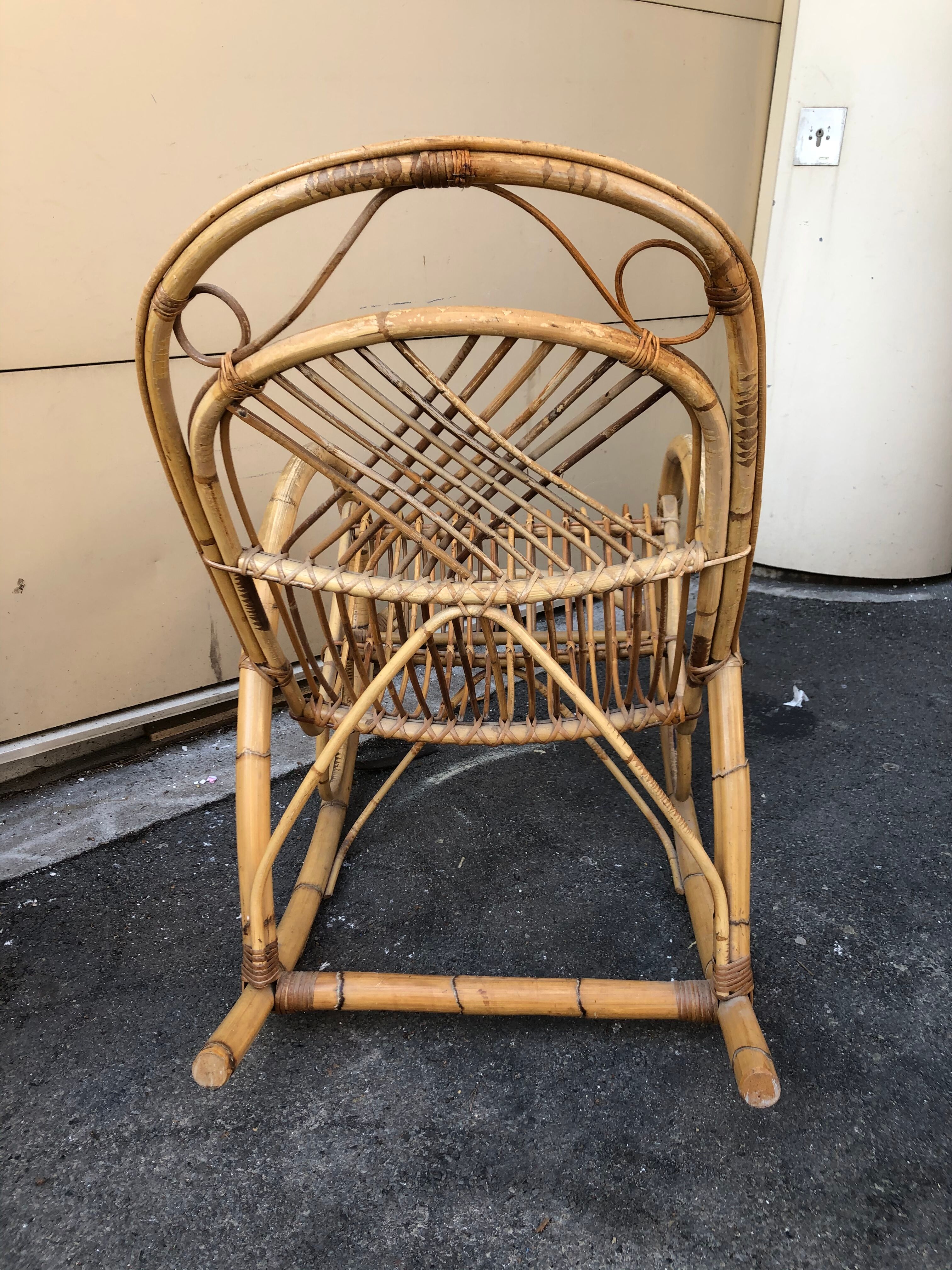 1960s rattan rocking-chair