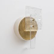 Pair of Art Deco Murano Glass Sconces with Gold Texture, Italy, 21st Century