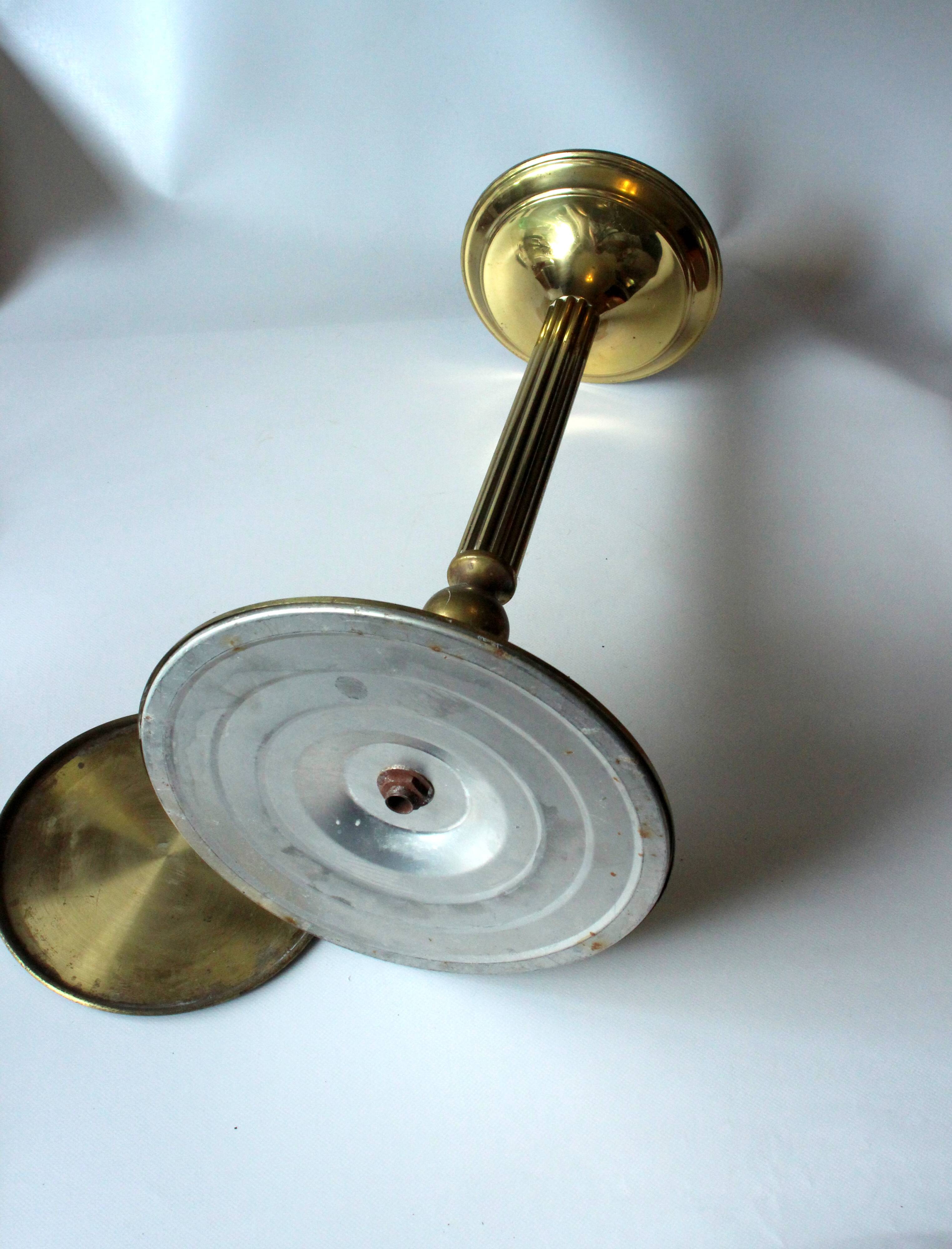 High brass and metal  pedestal - column - Vintage from the 60s