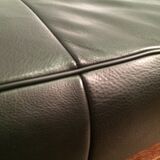 Canapé-lit vintage "Smala" noir en cuir ajustable par Pascal Mourgue pour Ligne Roset