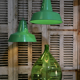 Lampe industrielle hangar abat jour en aluminium vert