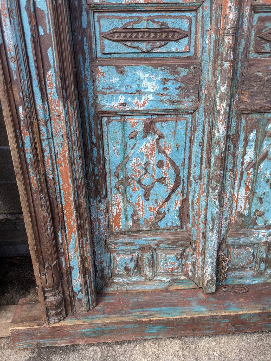 Antique Indian door in solid teak