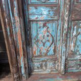 Ancienne porte indienne en teck massif