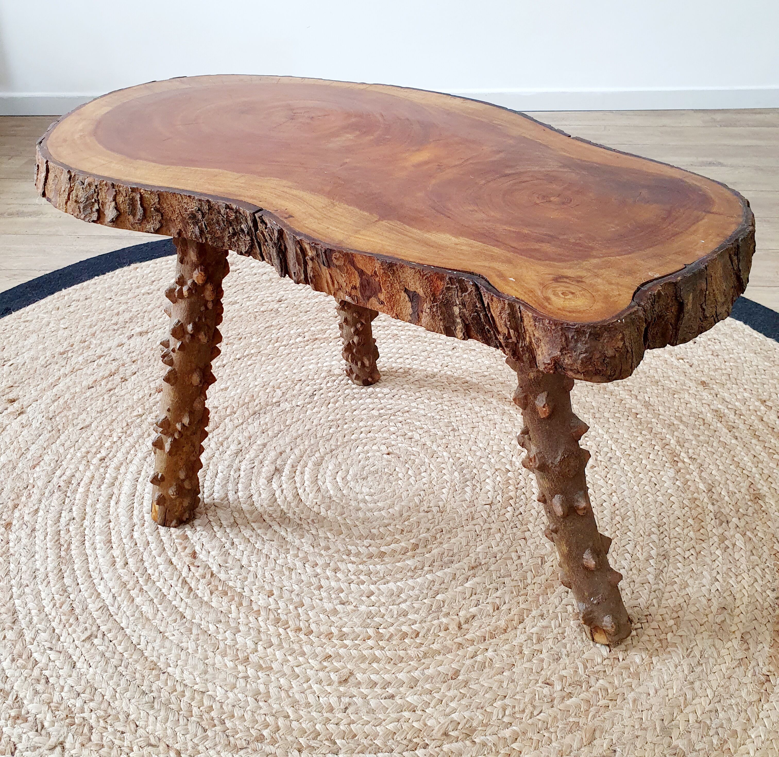Brutalist wooden coffee table
