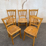 Set of 5 yellow bistro chairs