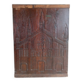 Grand panneau sculpté façade cathédrale Pavie