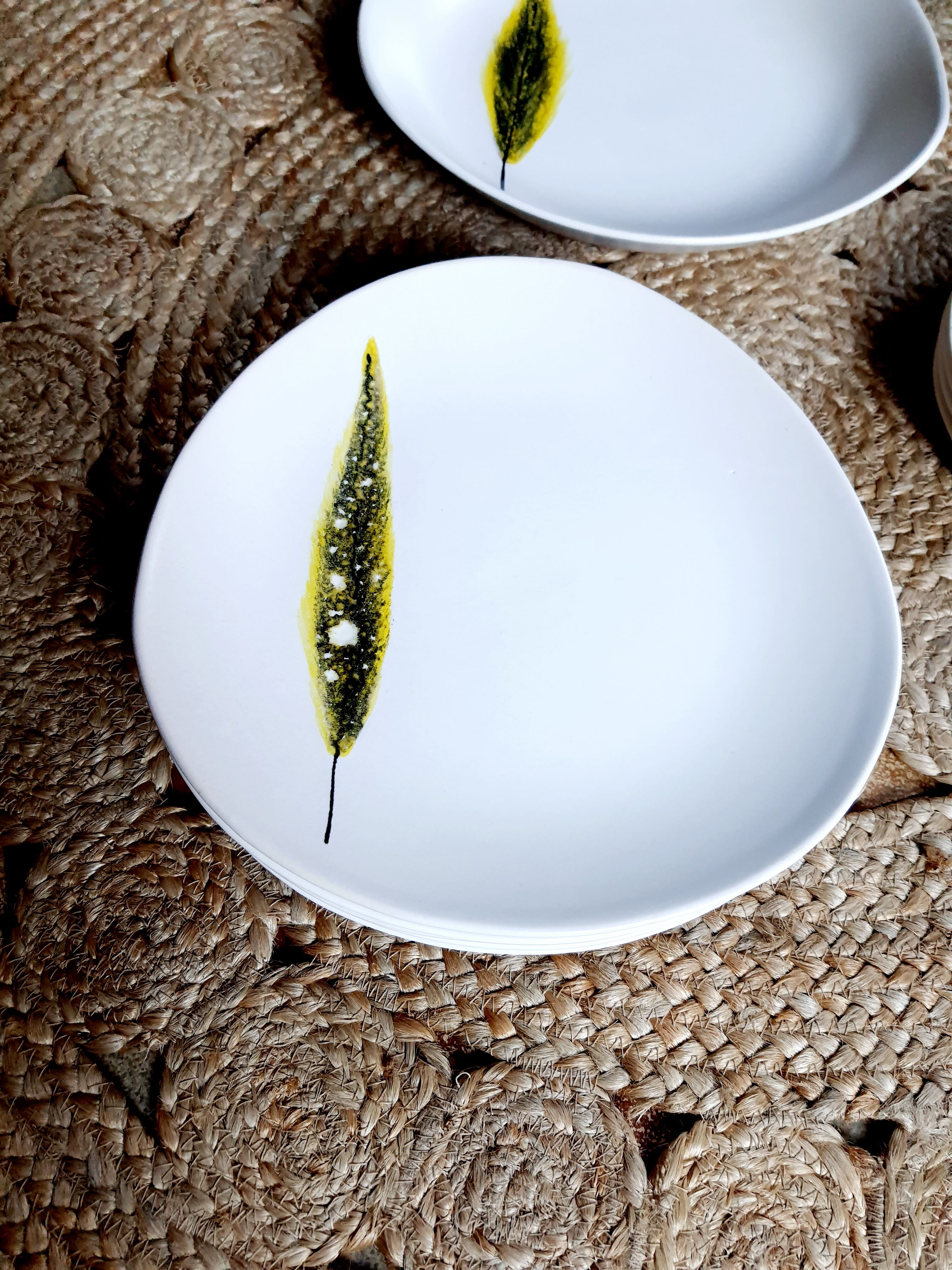 Service plates Feather NIDERVILLER vintage