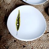 Service assiettes plume Niderviller vintage