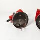 Pair of 1970s red and black wall lights