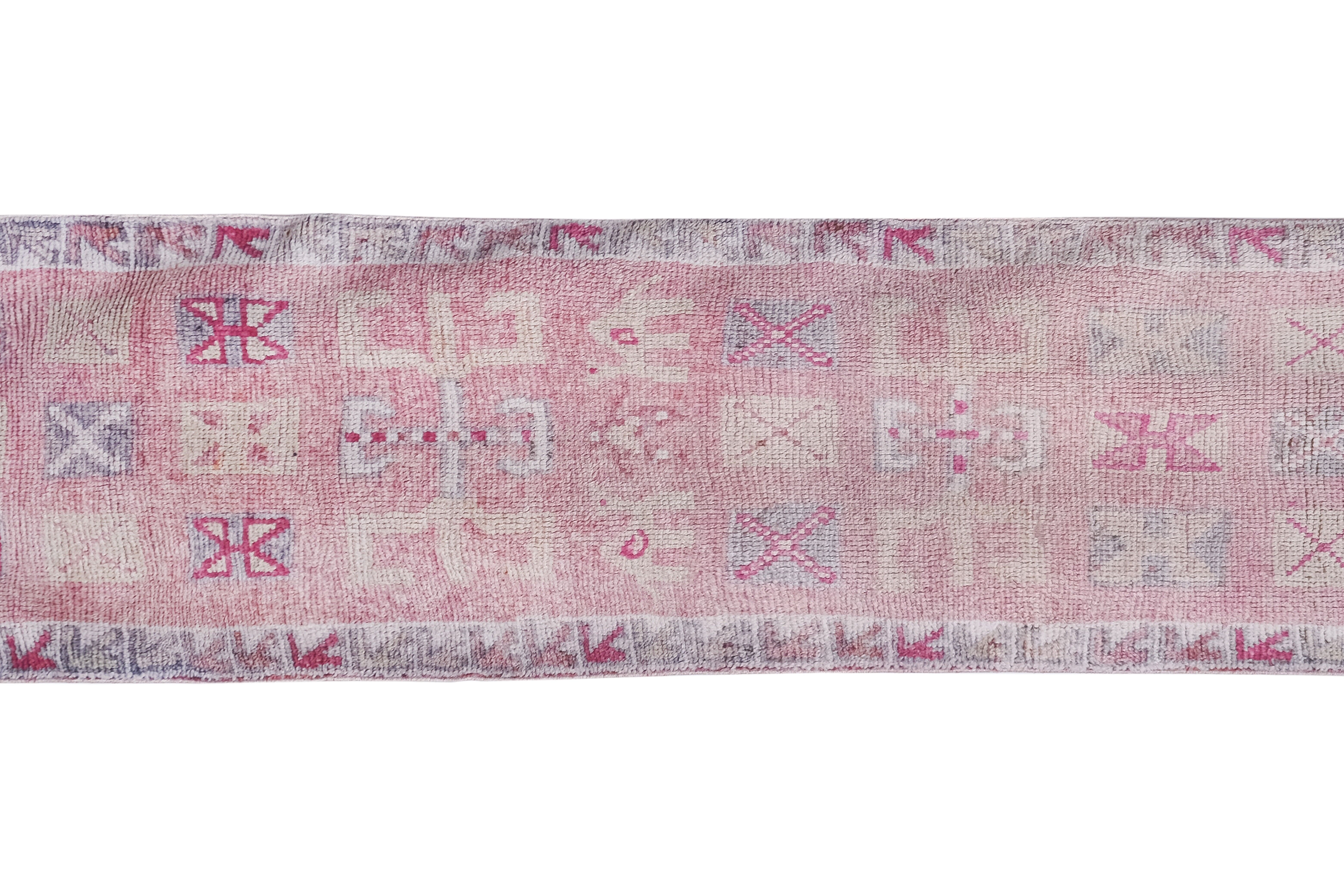 Vintage Turkish rug from Oushak, hand-woven 87x297 cm