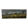 Peinture huile sur tablette paysage campagne toscane