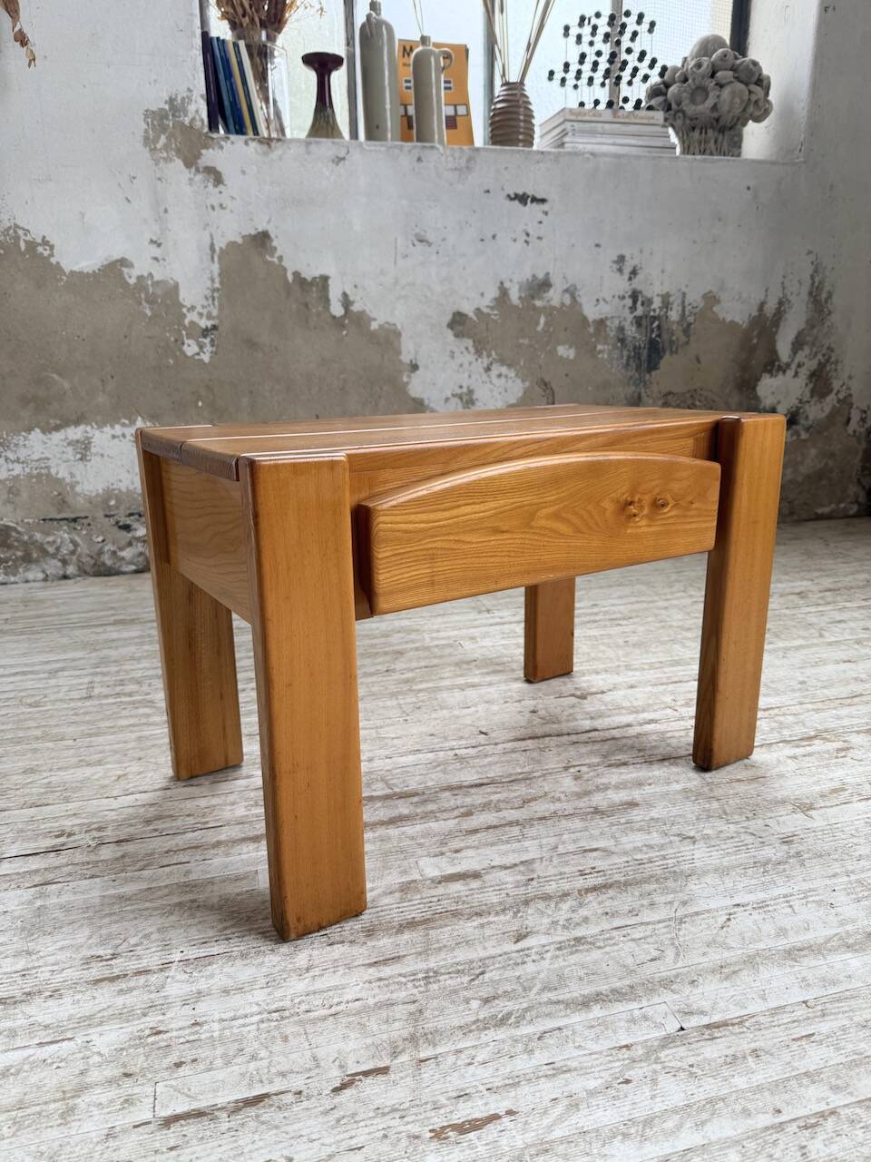Solid elm bedside table Maison Regain