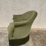 Pair of vintage green toad armchairs