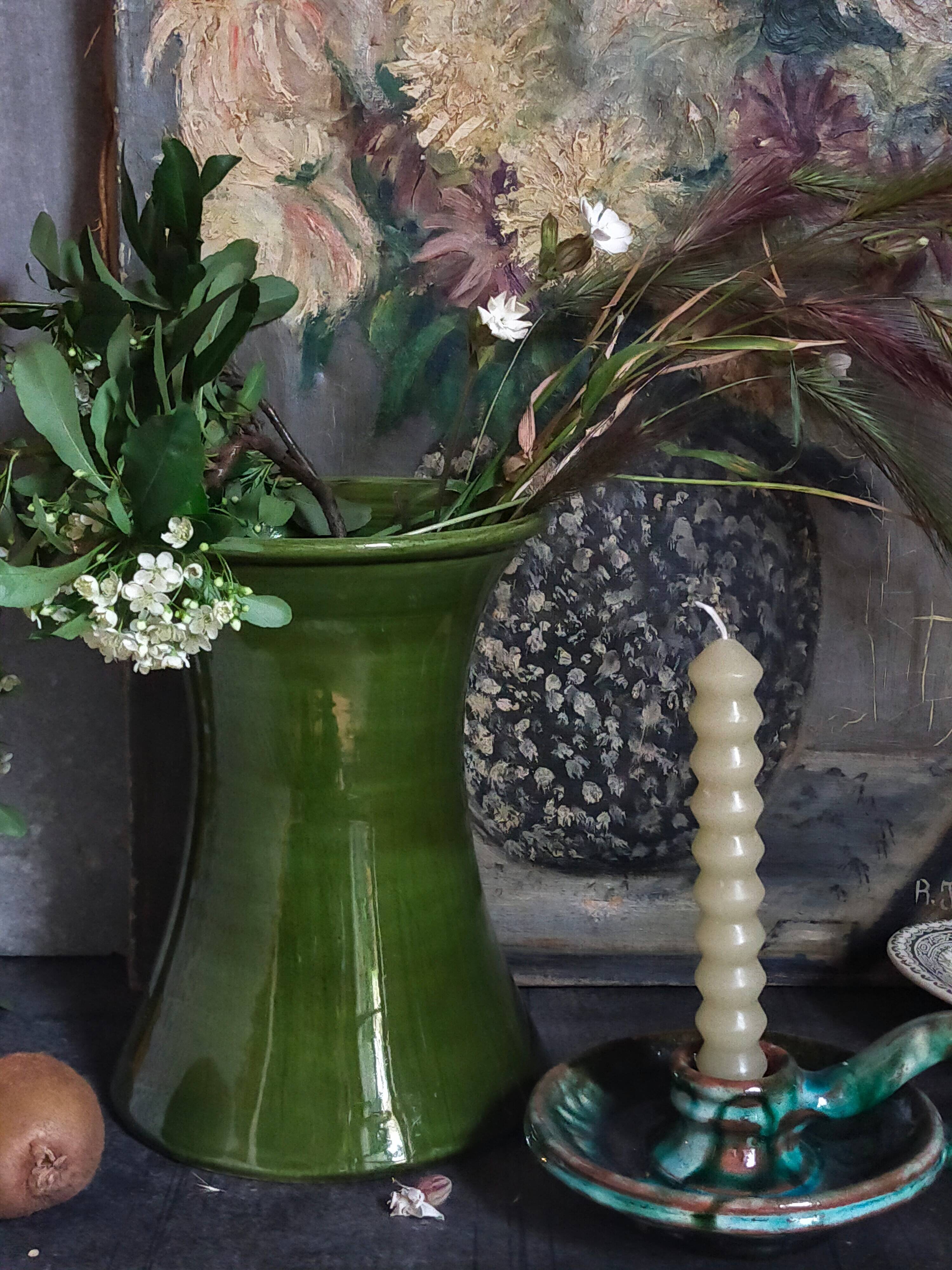 Vintage ceramic diabolo vase from the 1950s