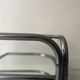 rotating coffee table drop in tubular chrome metal, glass and mirror, design 1970