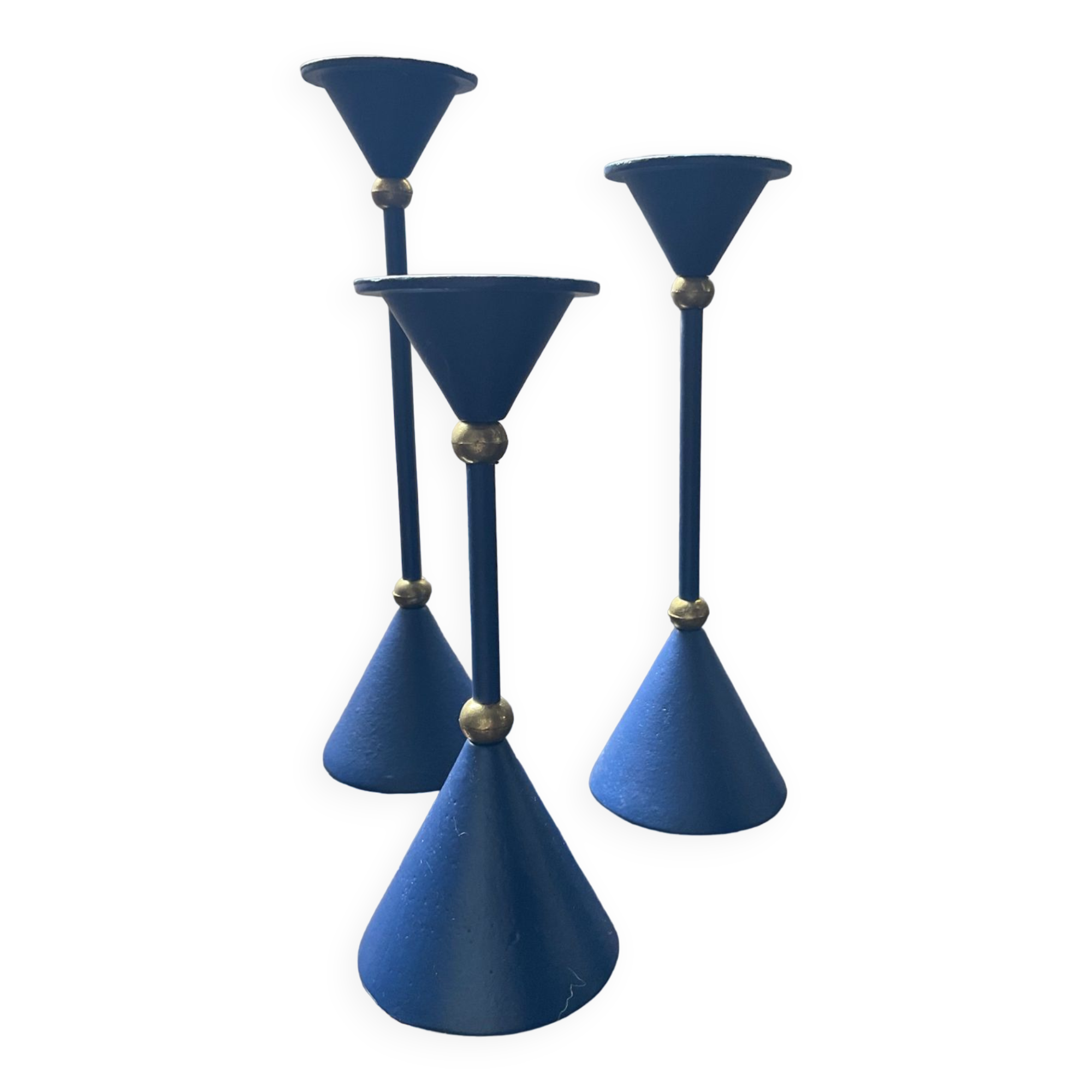 Trio de bougeoirs vintage des années 80