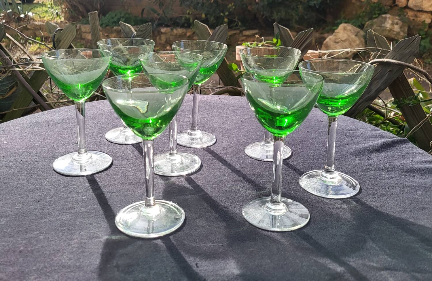 8 crystal aperitif glasses