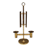 Danish double candle holder in solid brass 1960-70s.