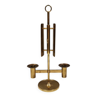 Danish double candle holder in solid brass 1960-70s.