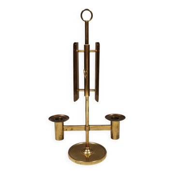 Danish double candle holder in solid brass 1960-70s.