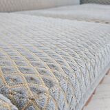 1970s, Danish 3 seater sofa, original good condition, velour, oak wood.