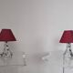Pair of crystal bedside lamps