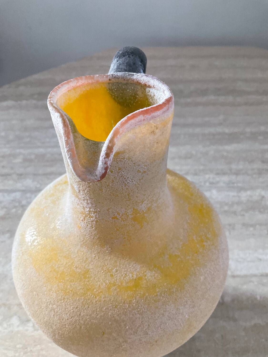 Scavo Murano vase jug in yellow glass paste