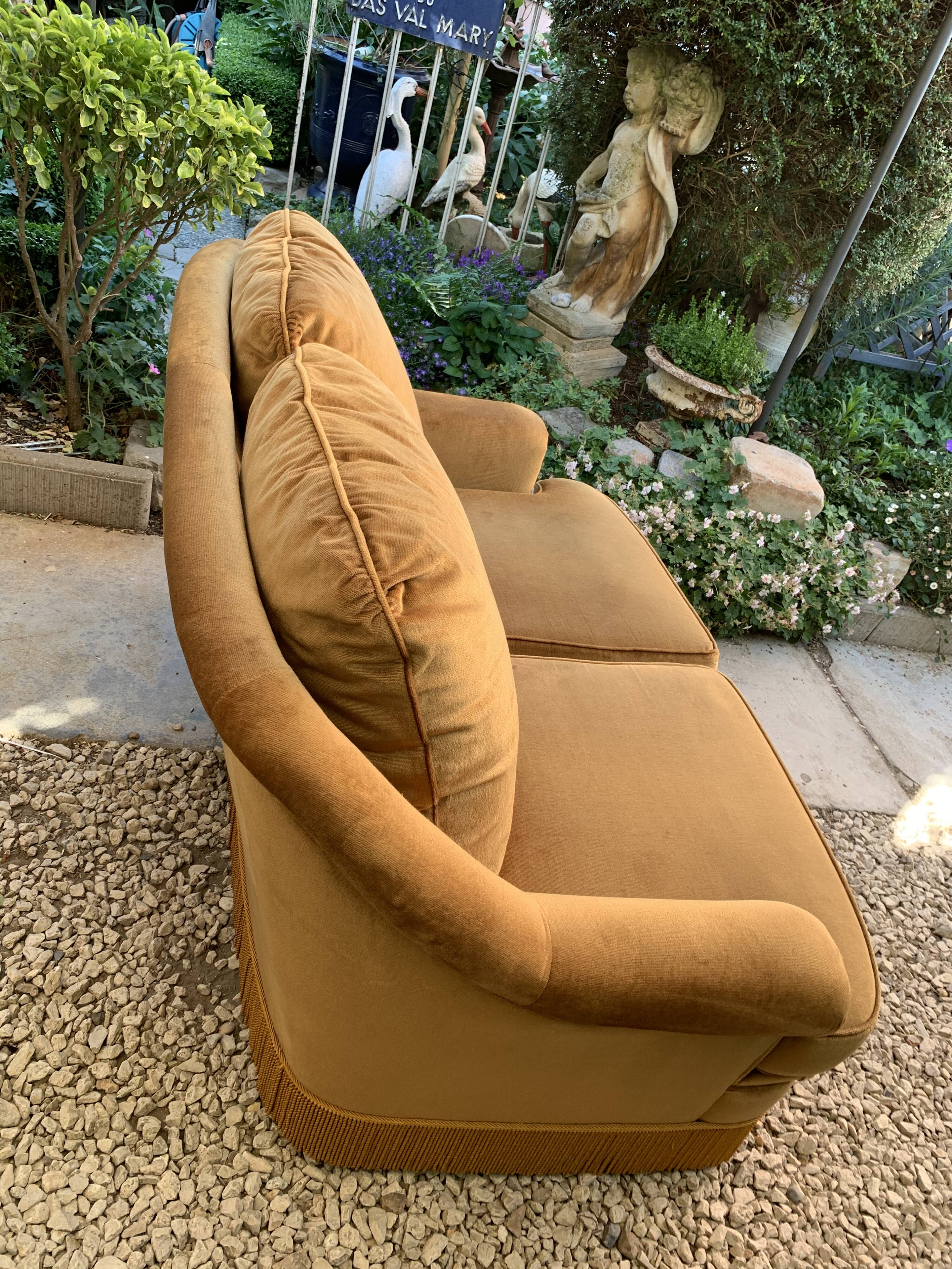 Golden velvet toad sofa