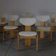 Pine tripod dining chairs - Europe 1970s