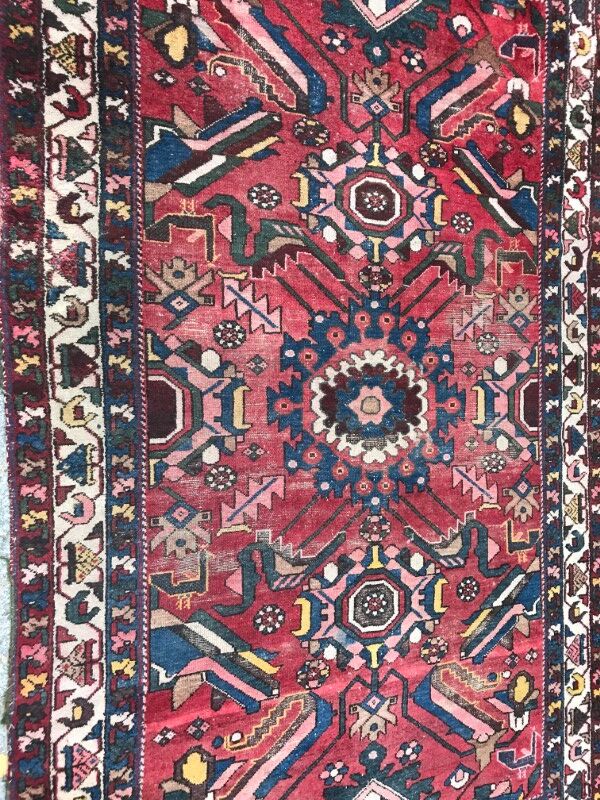 Large vintage Persian Zanjan carpet handmade
