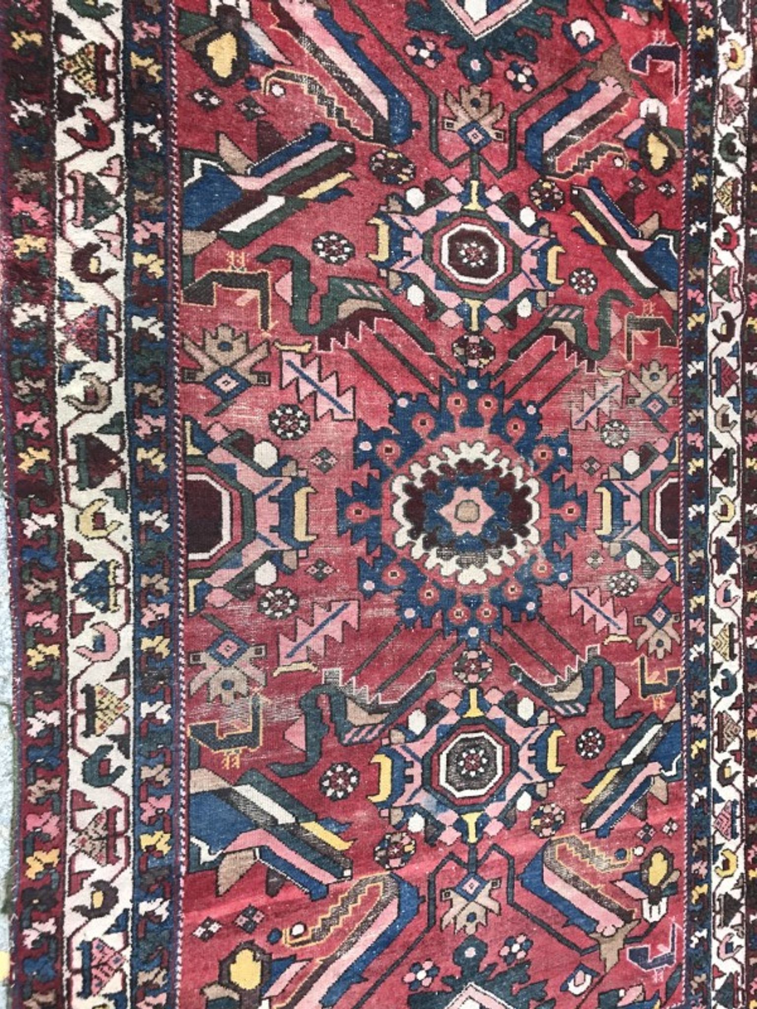 Large vintage Persian Zanjan carpet handmade