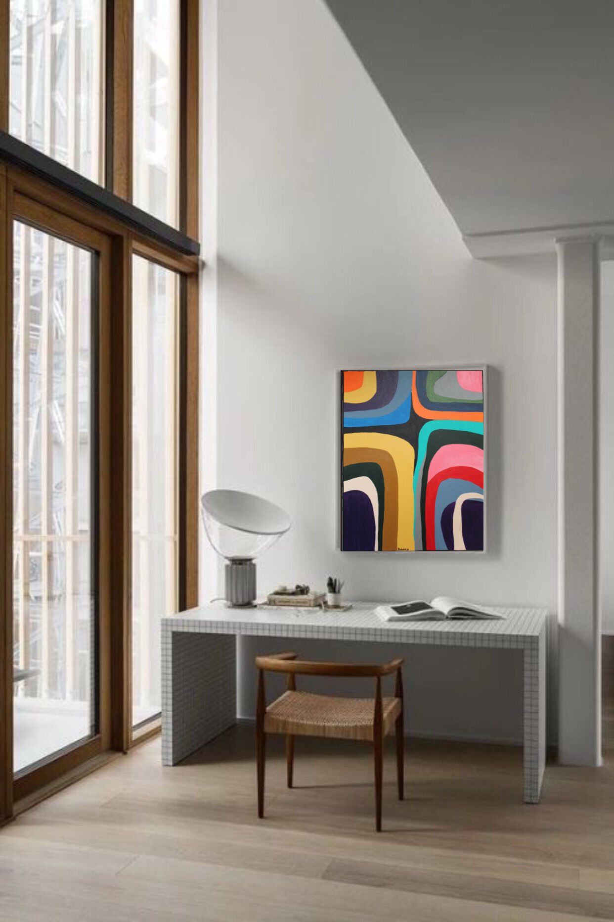 Colorful acrylic canvas for living room "Rainbow"