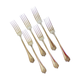 6 punched silver metal forks 2106224
