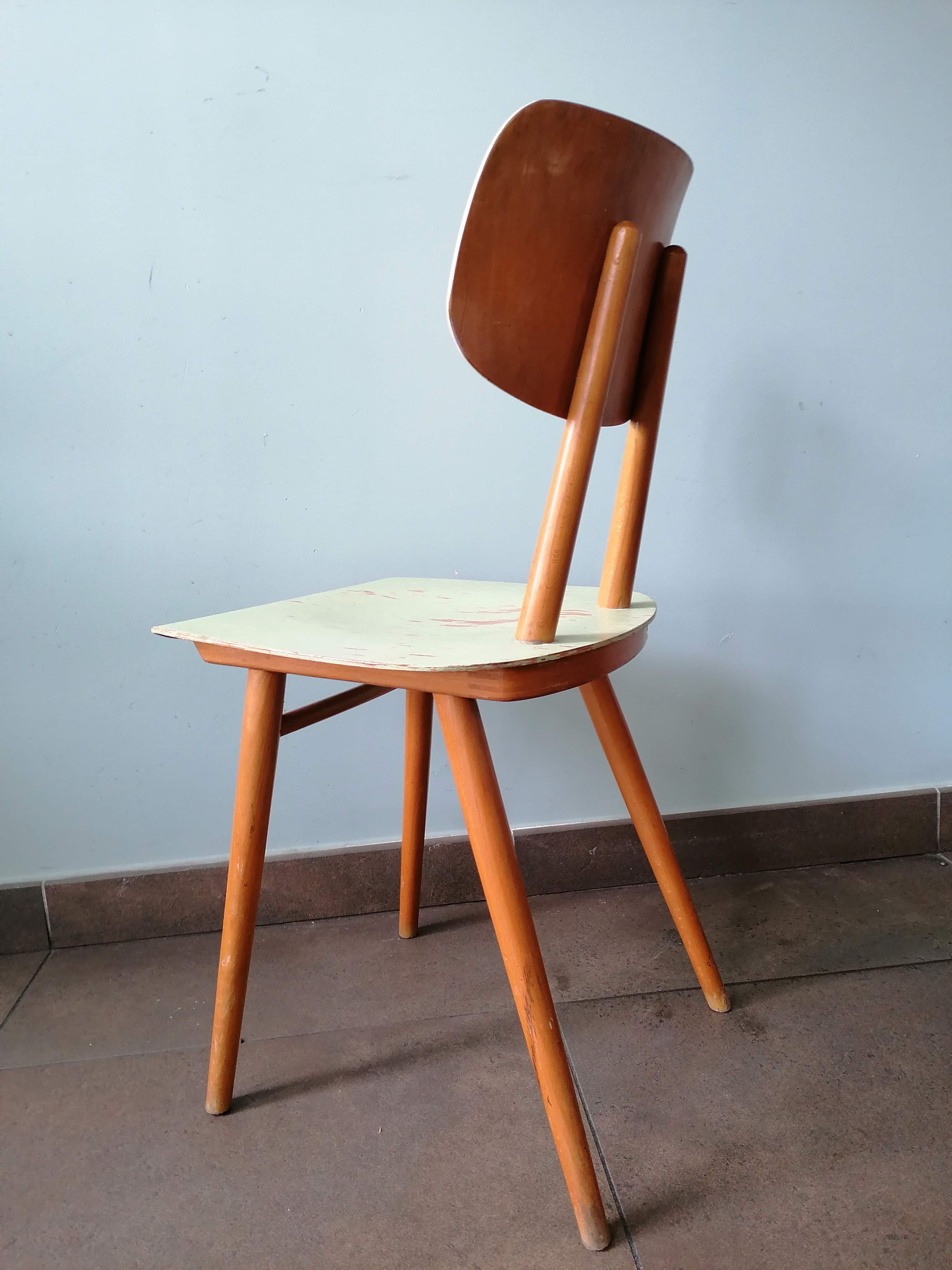 Vintage wooden chair, Ton (Thonet) ex Czechoslovakia, 1960