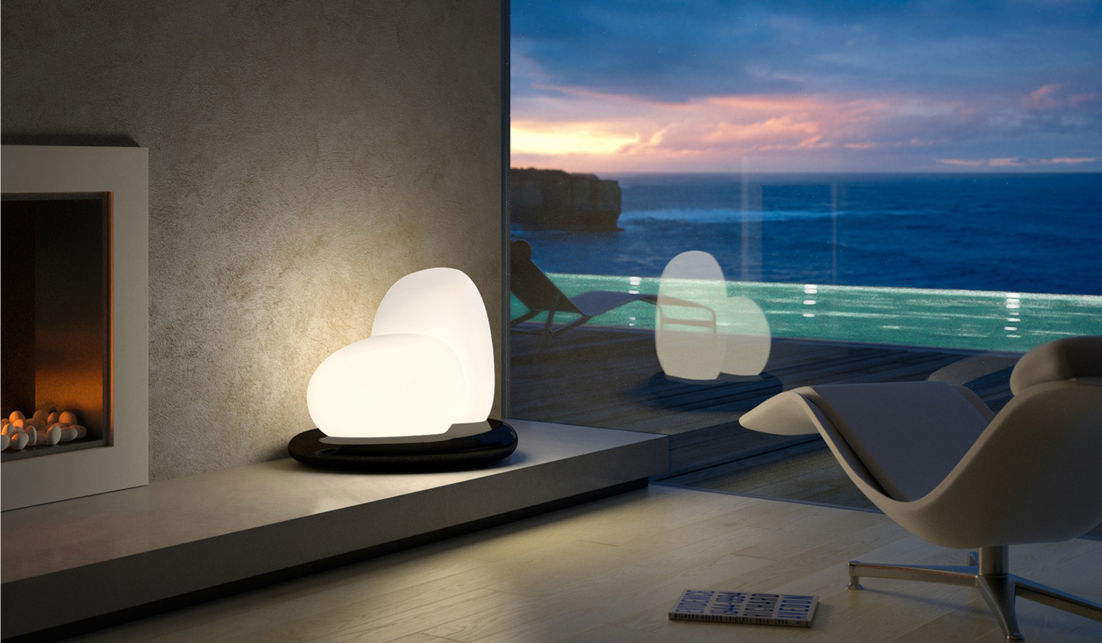 Sculptural lamp moai t