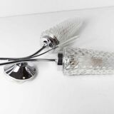 Double wall lamp 1960 chrome and glass and transparent tip