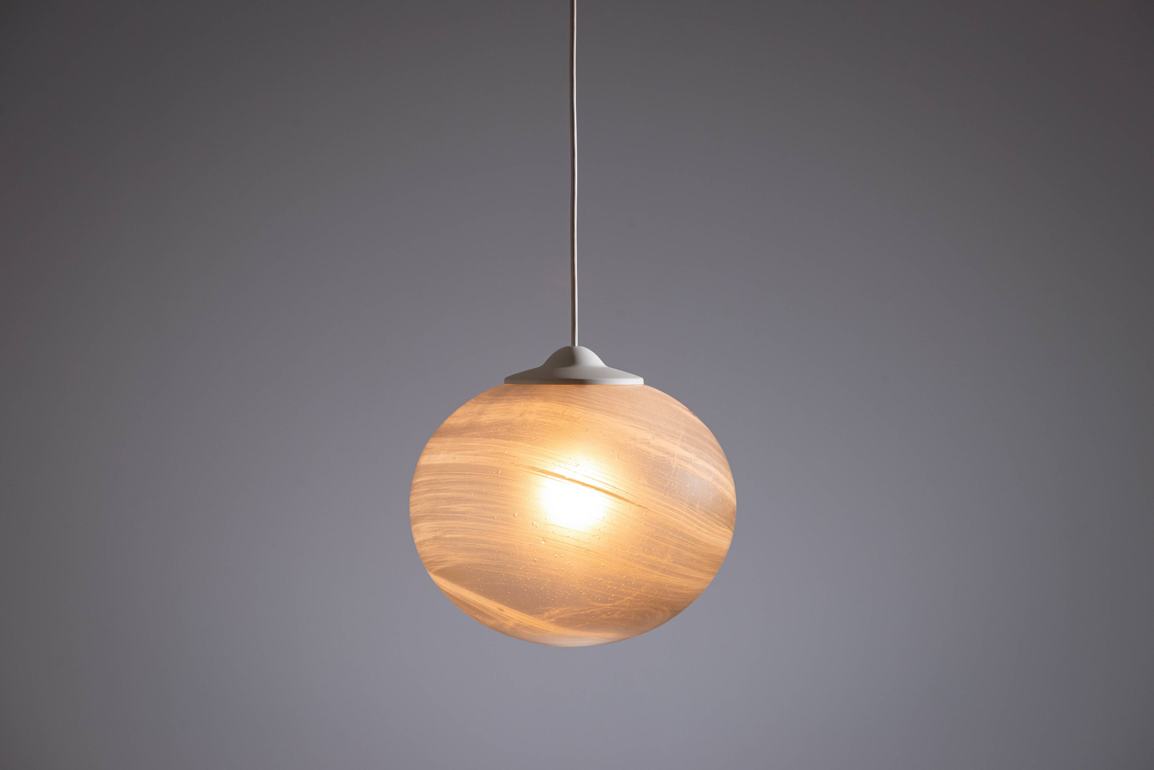 Peill & Putzler globe pendant lamp with bubble glass shade