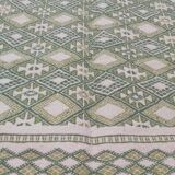 Tapis margoum vert et blanc fait main 180x125cm