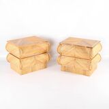 Pair of rattan bedside tables