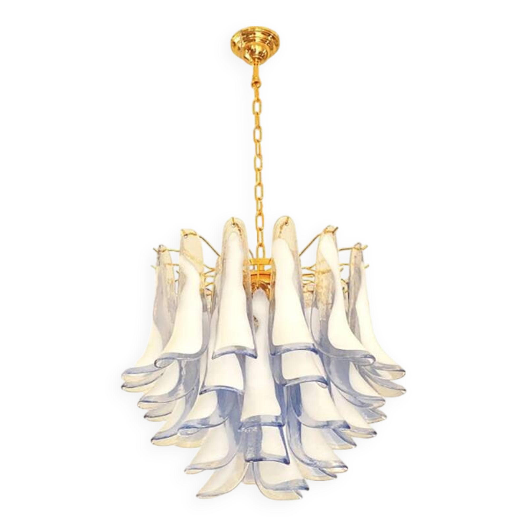 Blue “Selle-Petali” Murano Sputnik Candlestick