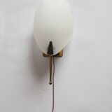 1950S leaf shaped brass and acrylic wall sconces