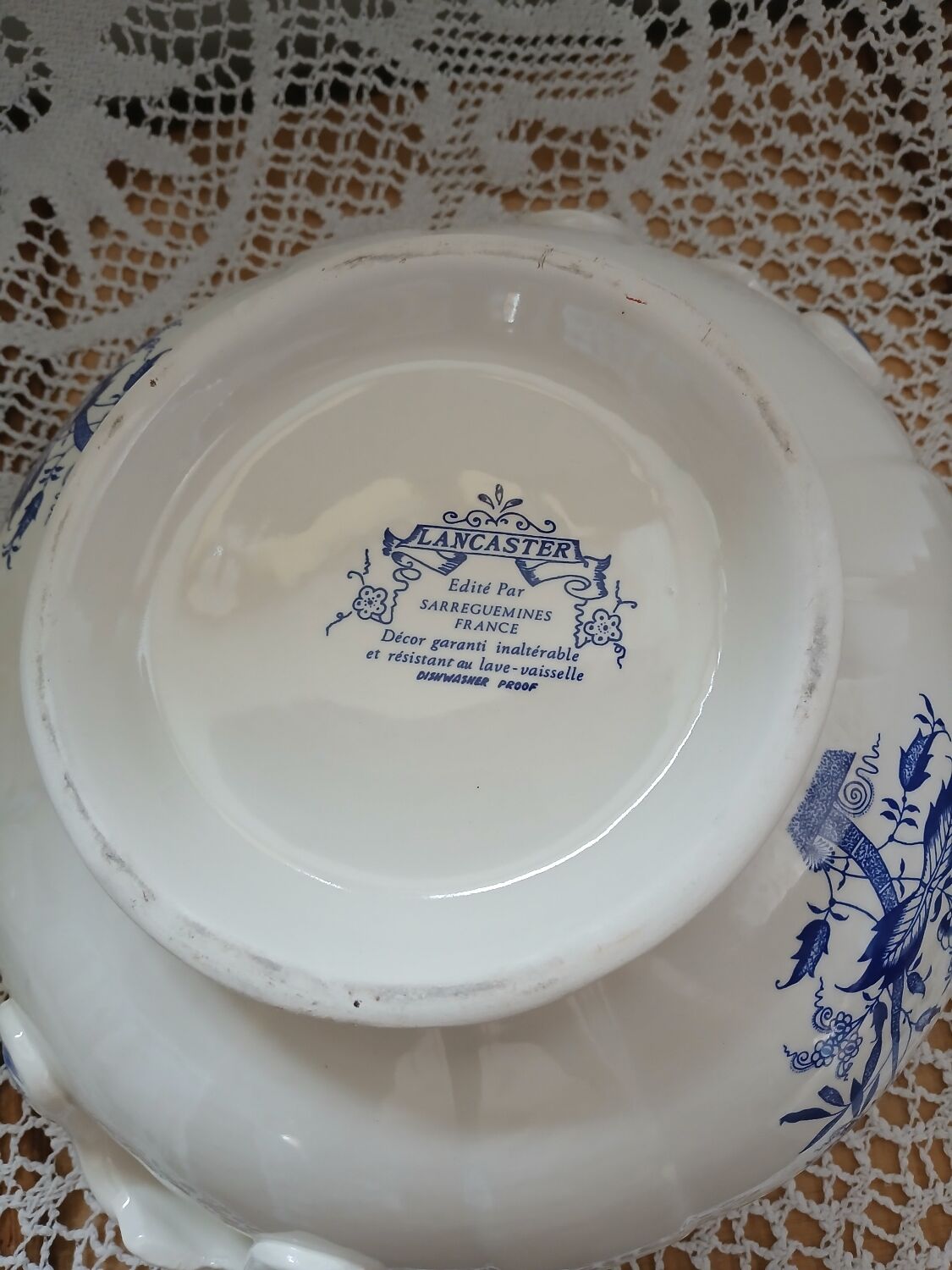 Antique "Lancaster" soup tureen from Sarreguemines