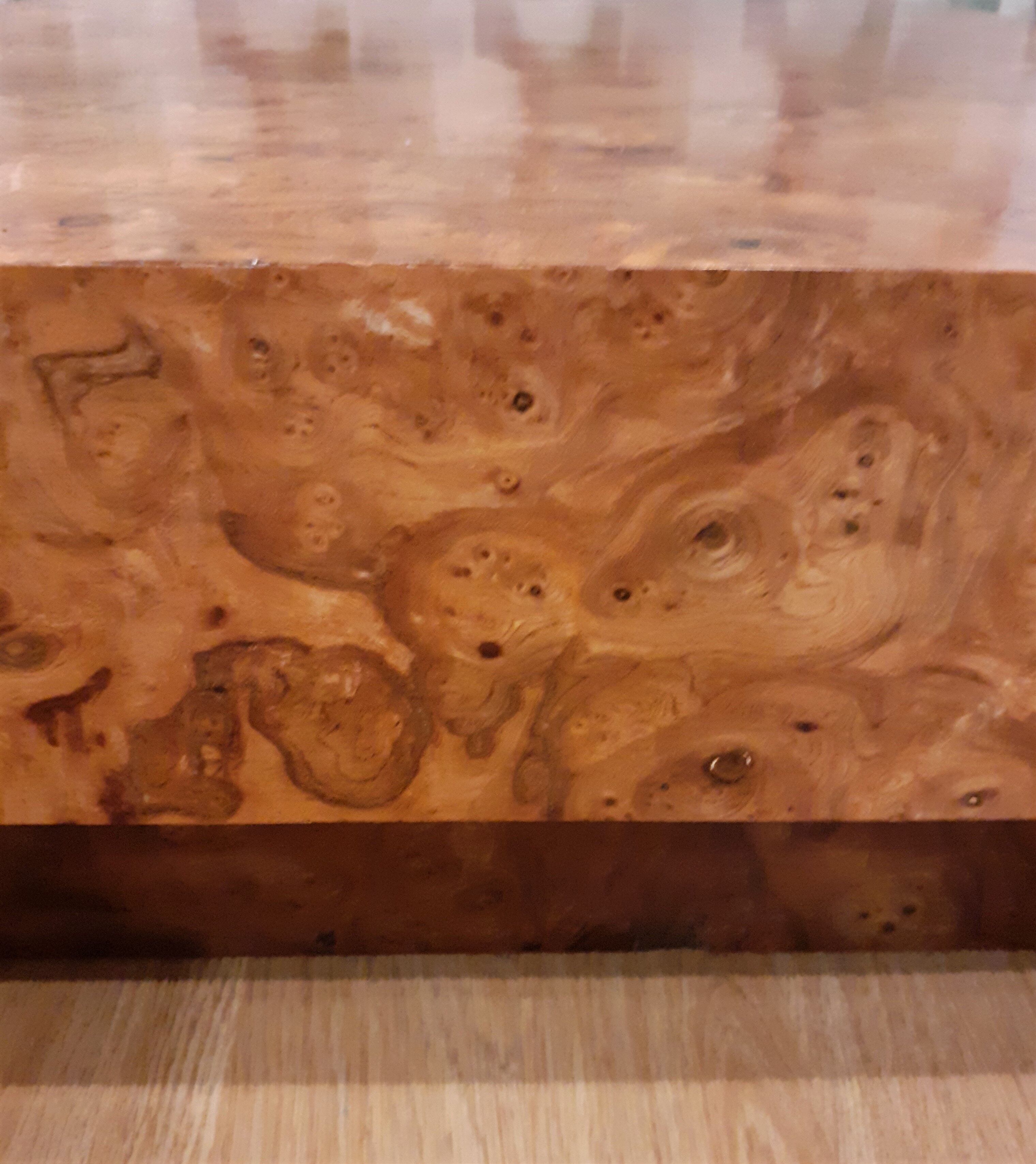 Coffee table in elm magnifying glass