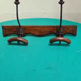 Wall-mounted mat rack with 2 hooks
