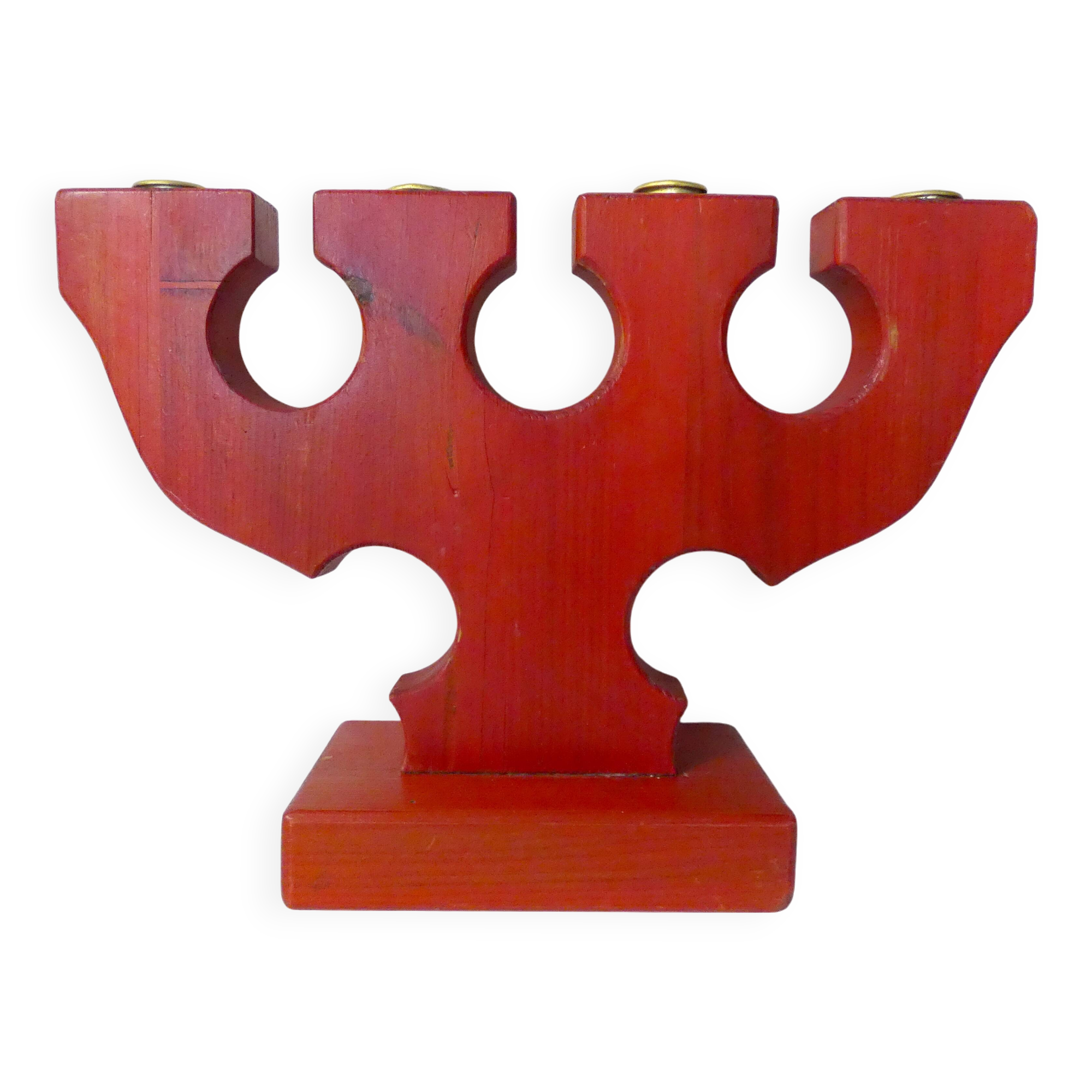 vintage painted wooden candlestick Scandinavian style